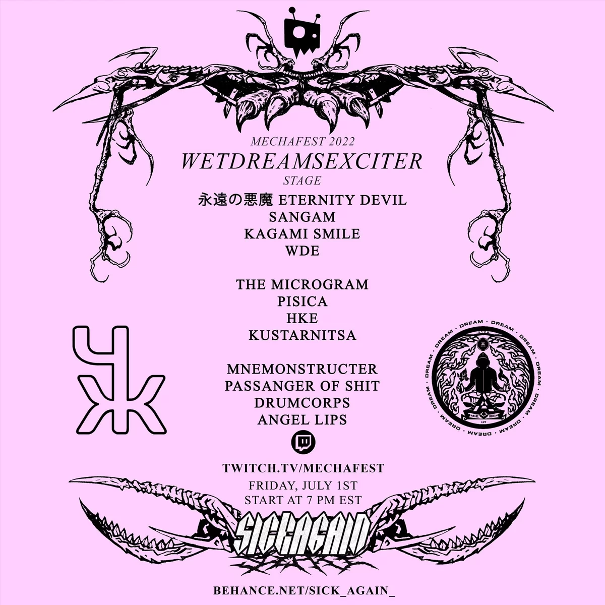 01.07 WETDREAMSEXCITER run segment on「MECHAFEST22」twitch urlfest hosted by No Agreements