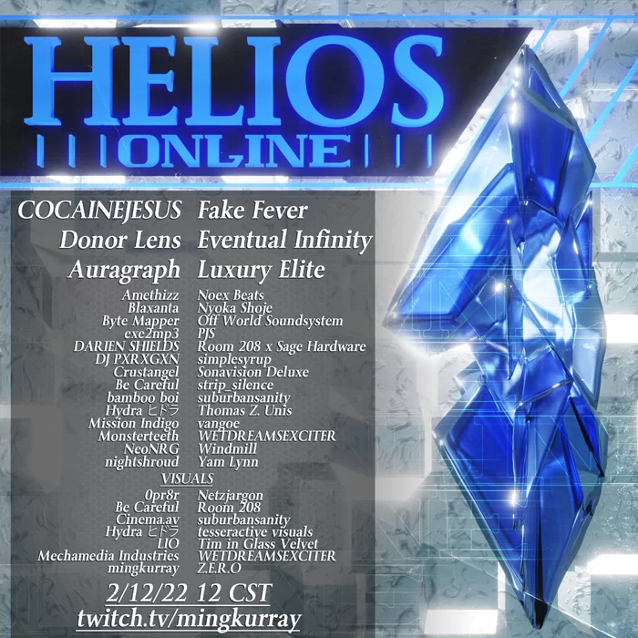 12.02 WETDREAMSEXCITER play audiovisual set on「HELIOS 2 ONLINE」twitch urlfest hosted by mingkurray